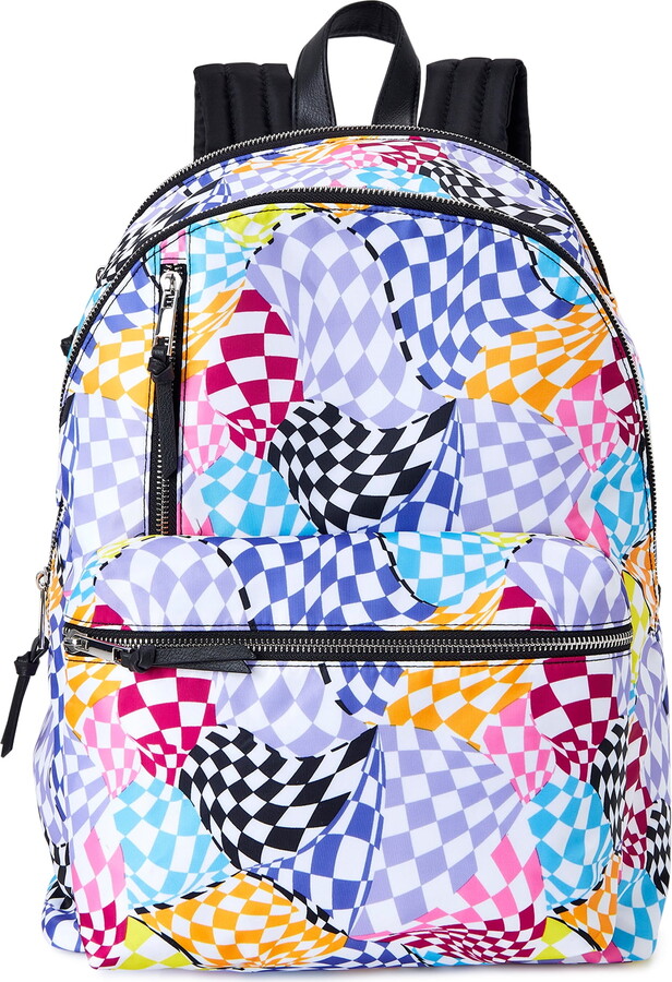 No Boundaries Women’s Dome Zip Backpack, Multi Checker