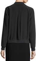 Thumbnail for your product : Eileen Fisher Silk Crepe de Chine Easy Zip Bomber Jacket, Plus Size