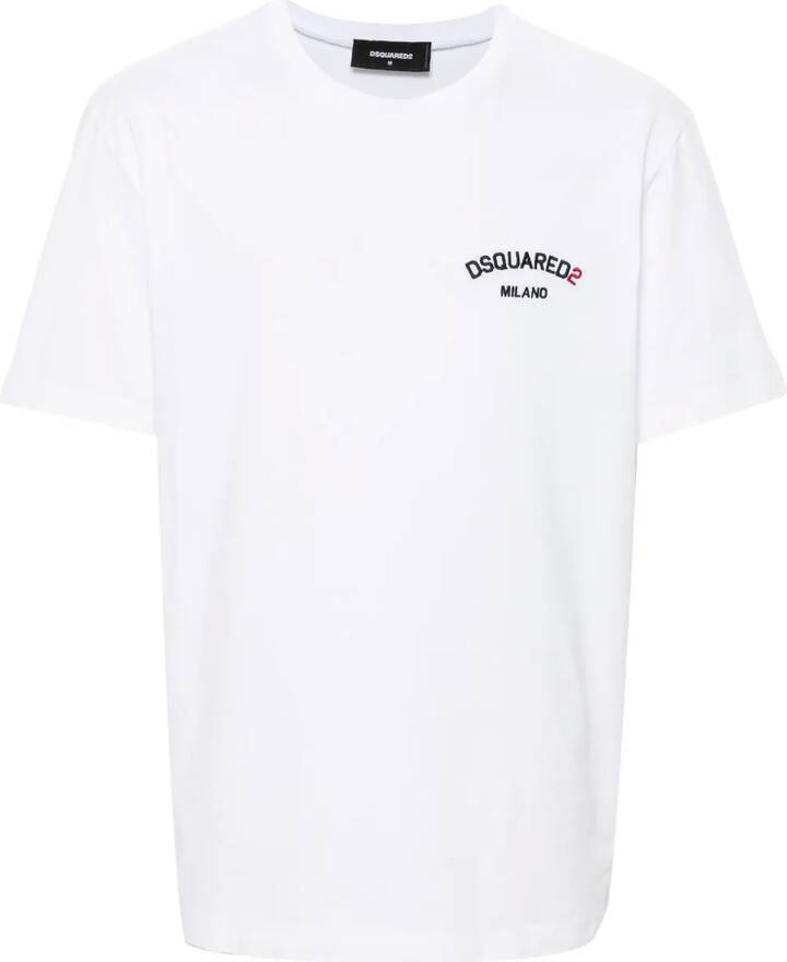 DSQUARED2 logo-embroidered cotton T-shirt