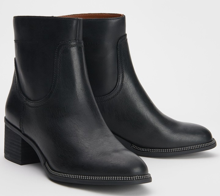 franco sarto black leather ankle boots