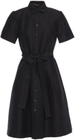 Thumbnail for your product : Carolina Herrera Belted Cotton And Silk-blend Twill Shirt Dress