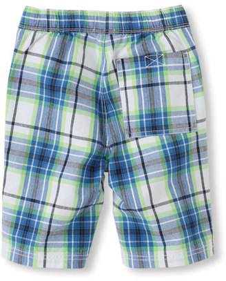 Children's Place Neon plaid pull-on shorts