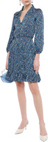 Thumbnail for your product : Claudie Pierlot Ruffle-trimmed Printed Satin-jacquard Mini Dress