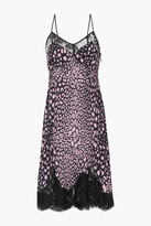 Thumbnail for your product : McQ Lace-trimmed Leopard-print Crepe De Chine Slip Dress