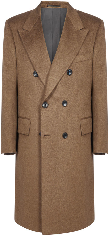 Kiton Cashmere Double-breasted Coat - ShopStyle