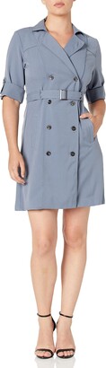 Sharagano Women's Double Breasted Shirt Dress