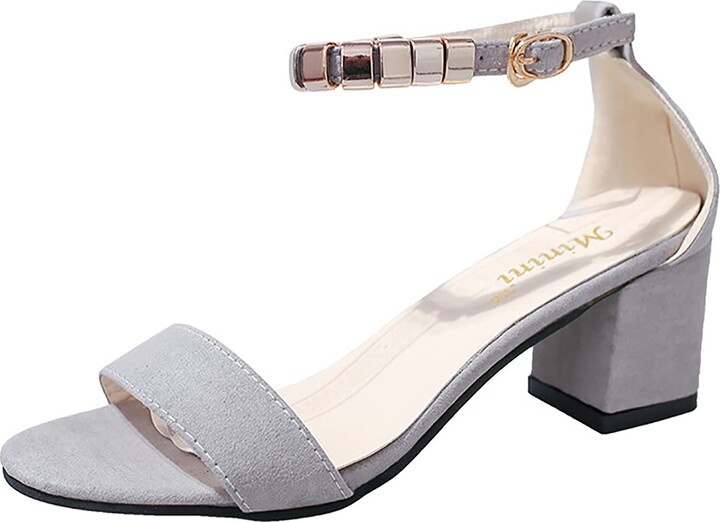 gray heeled sandals