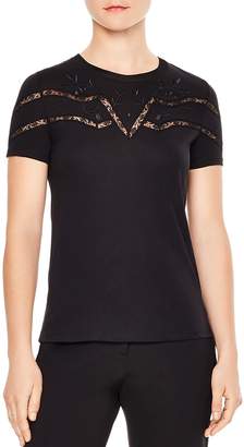Sandro Lilou Lace-Inset Tee