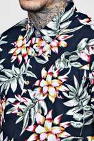 Thumbnail for your product : boohoo Floral Print Short Sleeve Shirt