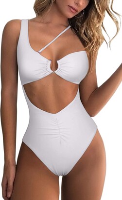 Truhani Sexy See Through Monokini Thong Swimsuit Cute Sheer White one Piece  Bathing Suit (XS) at  Women's Clothing store