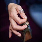 Thumbnail for your product : Agnes de Verneuil Women's Line & Pearl Seven-Band Ring - Silver