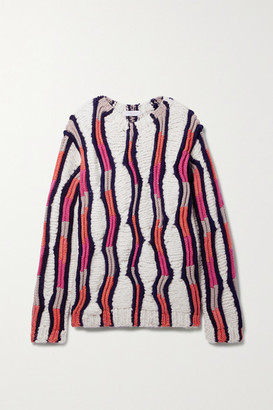 Gabriela Hearst + Net Sustain Dominique Striped Merino Wool And Cashmere-blend Sweater - White