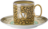 Thumbnail for your product : Versace Home Barocco Mosaic Tall Cup & Saucer - Green
