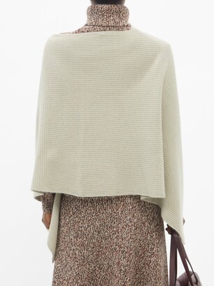 Allude Ribbed Cashmere Poncho - Grey