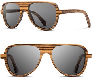 Shwood Men's 'Medford' 56Mm Wood Sunglasses - Walnut/ Grey