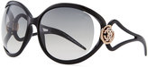 Thumbnail for your product : Roberto Cavalli Grafias Gradient Sunglasses with Crystal Logo