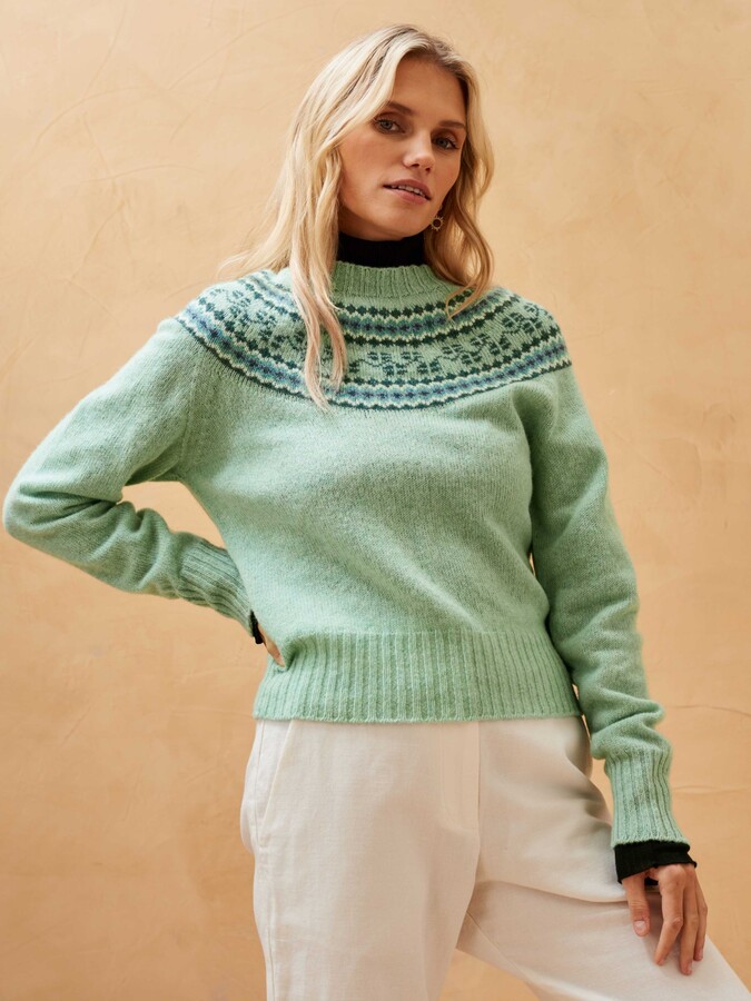Brora Merino Lambswool Fair Isle Yoke Jumper ShopStyle Cashmere - Main Image