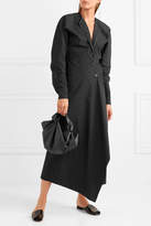 Thumbnail for your product : Lemaire Asymmetric Cotton-poplin Midi Dress - Black