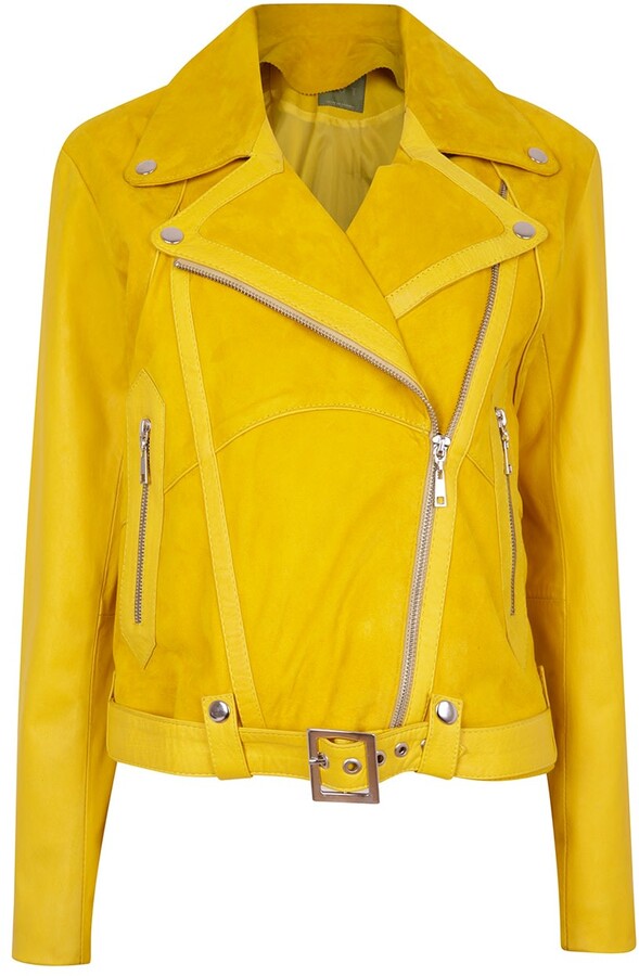 yellow suede coat