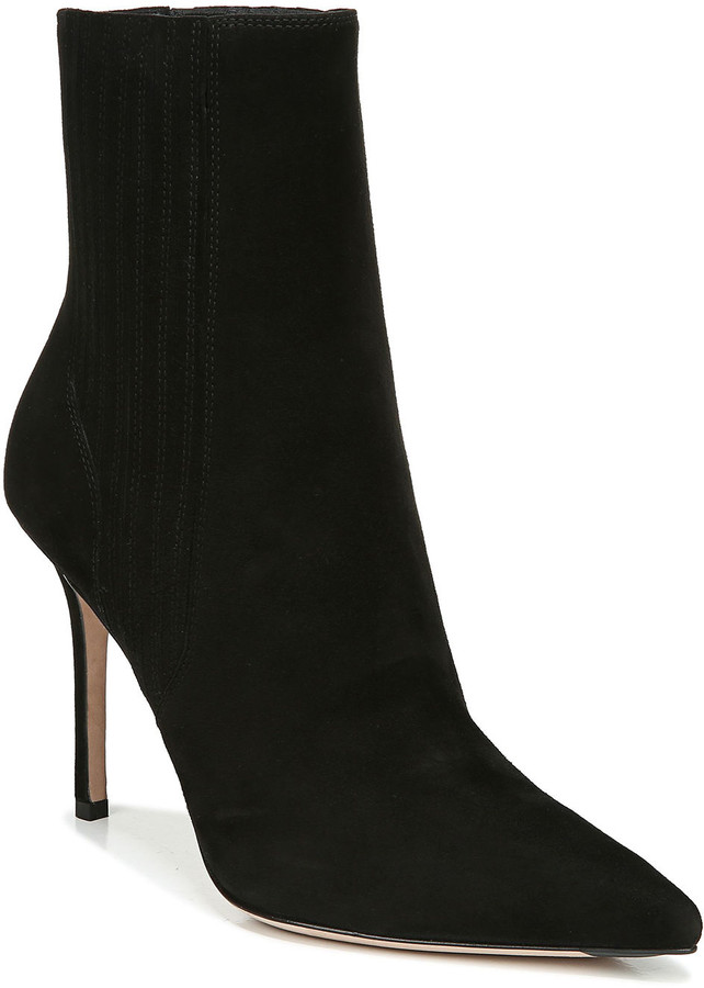 black leather ankle boots stiletto