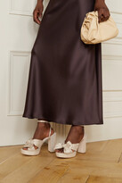 Thumbnail for your product : Loeffler Randall Natalia Bow-embellished Plissé-lamé Platform Sandals - Gold