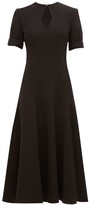 Thumbnail for your product : Emilia Wickstead Ludovica Keyhole-slit Wool-crepe Midi Dress - Black