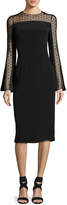 Thumbnail for your product : Monique Lhuillier Long-Sleeve Point d'Esprit Cocktail Dress, Black