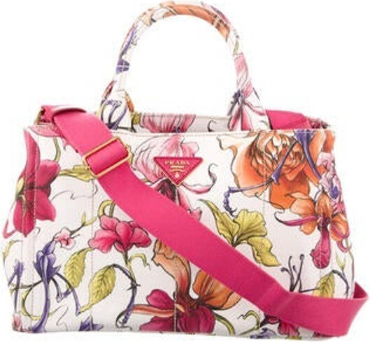 Prada Canapa Stampata Floral Tote - ShopStyle 