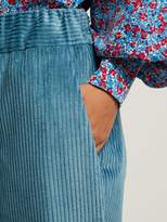 Thumbnail for your product : Isabel Marant Meloy High-waisted Corduroy Trousers - Womens - Light Blue