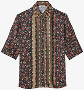 Thumbnail for your product : Sandro Womens Naturels Lesia Floral-print Short-sleeved Recycled-polyester Shirt