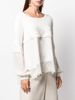 Twin-Set Tiered Lace Jumper