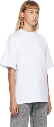 we11done White High-Neck Logo T-Shirt
