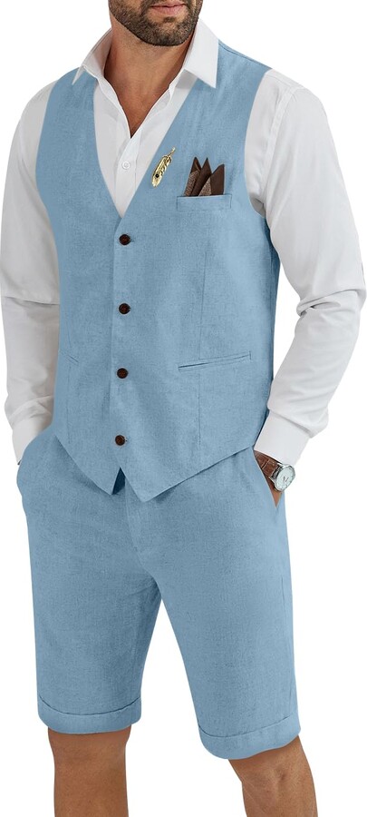 Summer Linen Mens Linen Shorts For Wedding Tiefony Men's Linen