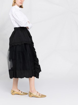 Simone Rocha Layered Tulle Midi Full Skirt
