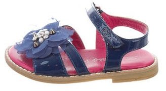 Blumarine Girls' Embellished Patent Leather Sandals