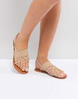 Thumbnail for your product : ASOS DESIGN FINLEY Leather Flat Sandals