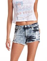 Thumbnail for your product : Charlotte Russe Destroyed Acid Wash High-Waisted Denim Shorts