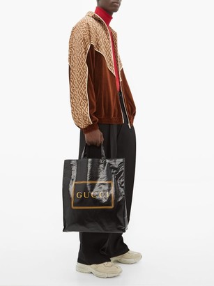 Gucci Logo-jacquard Satin And Velour Track Jacket - Brown Multi