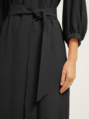 Cefinn Tie-waist Gathered Voile Midi Dress - Black Multi