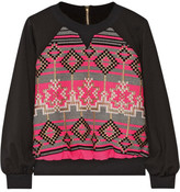 Thumbnail for your product : Milly Jacquard-paneled jersey sweatshirt