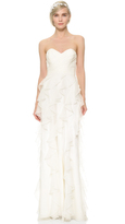 Thumbnail for your product : Badgley Mischka Iridescent Strapless Ruffle Gown