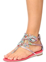 Thumbnail for your product : Rene Caovilla 20mm Metallic Leather Jewel Sandals