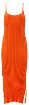 Thumbnail for your product : Solid & Striped The Kimberly Side-slit Ribbed-jersey Midi Dress - Orange White