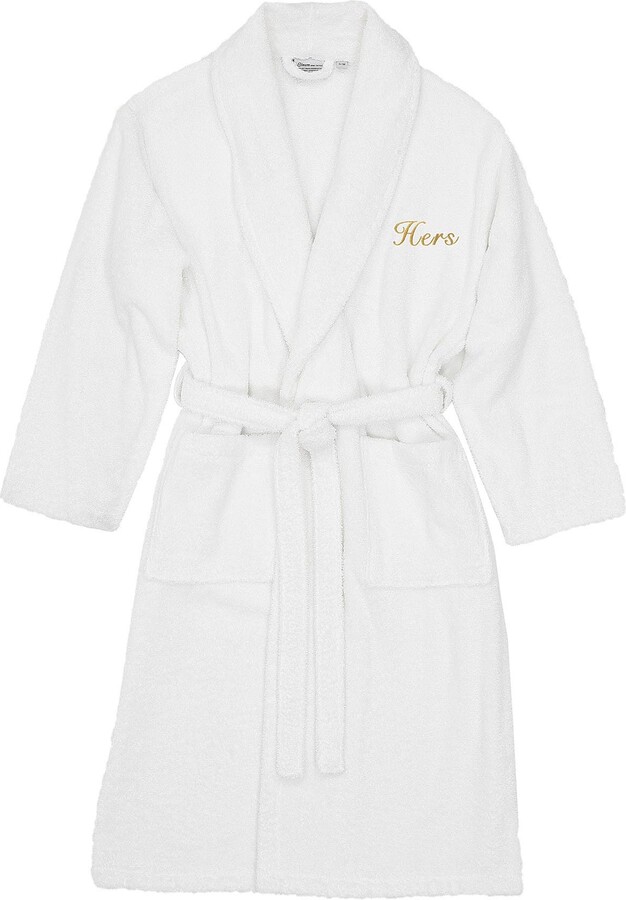 Linum Home Textiles Embroidered 'Hers' Terry Bathrobe
