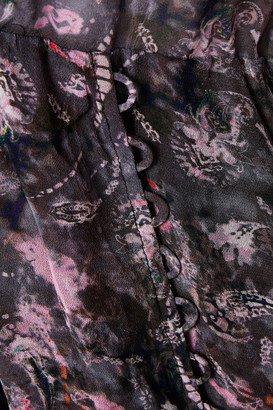 IRO Lolly Wrap-effect Printed Chiffon Mini Dress