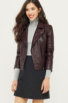 Thumbnail for your product : Oasis LEATHER BIKER JACKET [span class="variation_color_heading"]- Burgundy[/span]