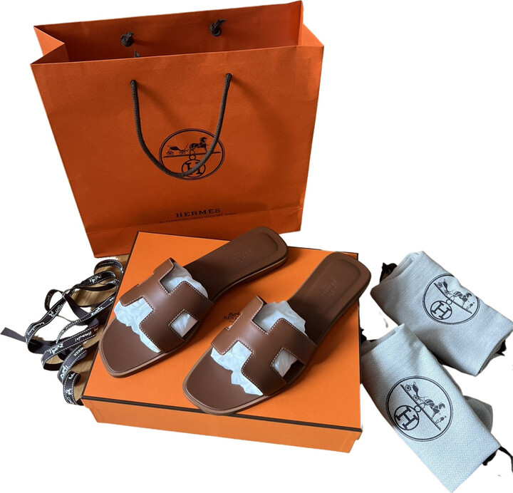 Hermes Oran leather sandal ShopStyle