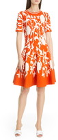 Thumbnail for your product : Oscar de la Renta Floral Jacquard Sweater Dress