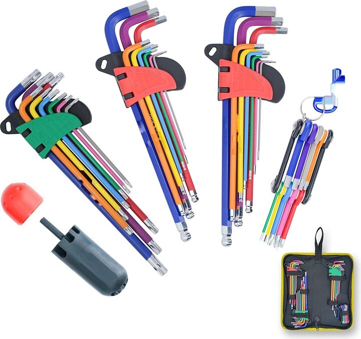 KOTTO Hex Key Allen Wrench Set, Metric, Imperial, Torx, Star Long Arm