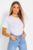 Thumbnail for your product : boohoo Ditsy Floral Print Ringer T-Shirt